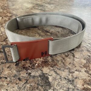 Magnetic Magbelt Men's Gray Tactical Belt with Metal Plate Bronze Buckle Outdoor